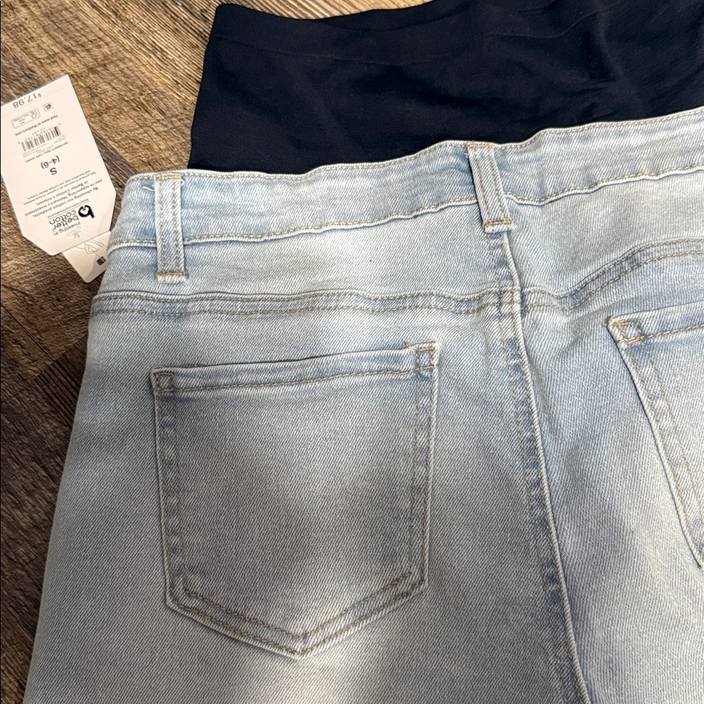 Denim Blue Women's maternity Shorts - Picture 7 of 8